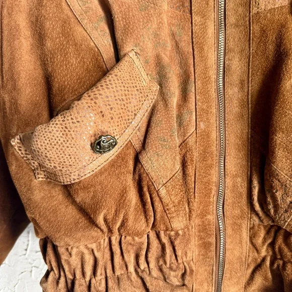 🧥 Wilnit Genuine Leather Patchwork Jacket – Vintage Boho Style 🧥 - Picture 11 of 16
